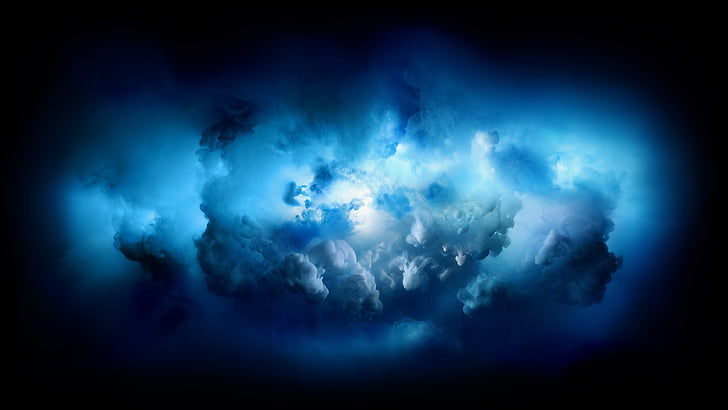 фото синих и черных облаков, iMac Pro, сток, облака, синий, HD, 5K, HD обои