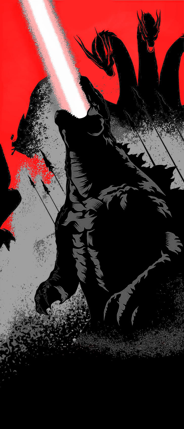 Godzilla: King of the Monsters, Godzilla, amoled, dark, vertical, Wallpaper HD, wallpaper seluler