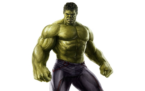 Incrível ilustração do Hulk, Hulk, super-herói, fundo branco, Marvel Comics, HD papel de parede HD wallpaper
