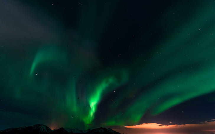 Aurora boreal Northern Lights Night Green Stars HD, naturaleza, noche, verde, estrellas, luces, aurora, boreal, norte, Fondo de pantalla HD
