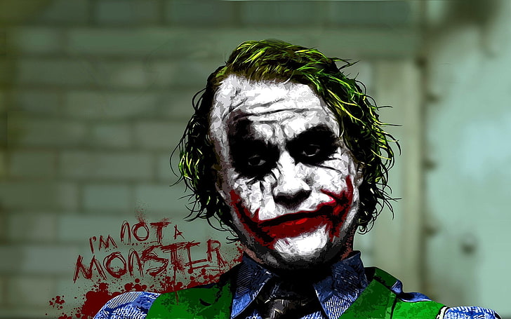 Heath Ledger comme Le Joker, Batman, Le Chevalier Noir, Artistique, Joker, Film, Fond d'écran HD