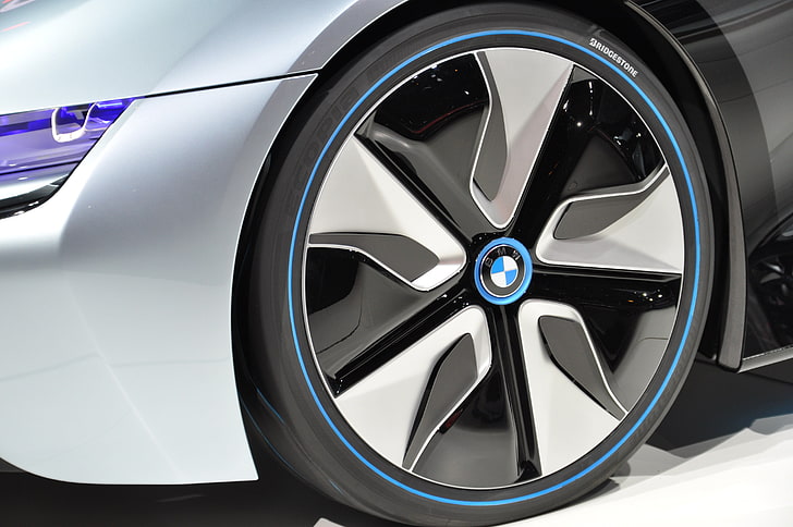 black and gray 5-spoke car wheel with tire, BMW i8, IAA, car, rims, HD wallpaper