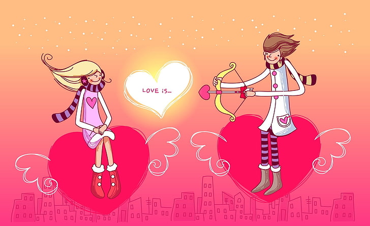 St. Valentine, Holidays, Valentine's Day, Love, be mine, in love, st. valentine, cupidon, happiness, HD wallpaper
