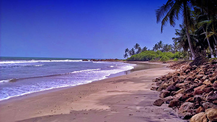 beach, coastline, ghana, seaside, HD wallpaper