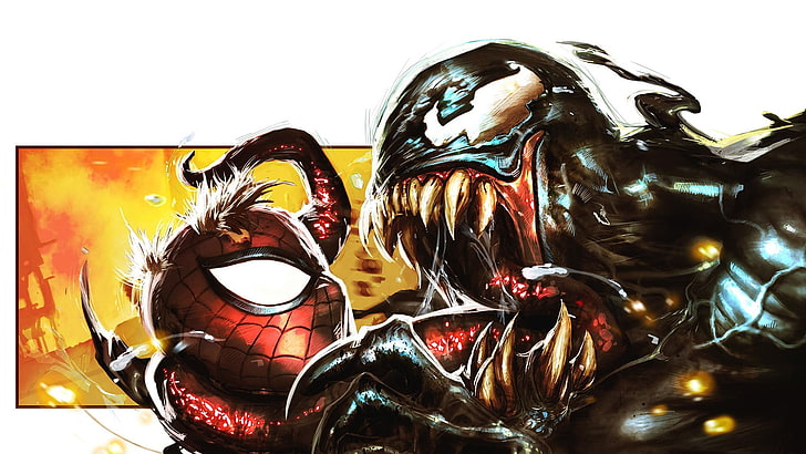 ملصق Marvel Spider-Man and Venom ، سبايدر مان ، فينوم، خلفية HD