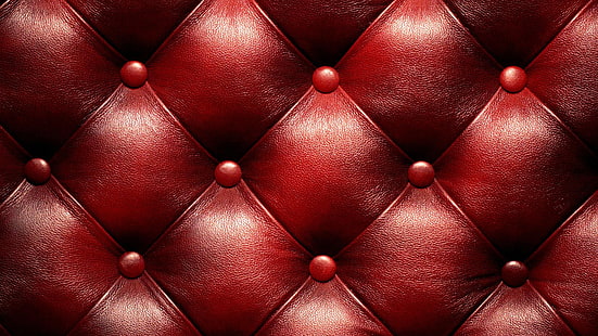 tufted red textile, leather, HD wallpaper HD wallpaper