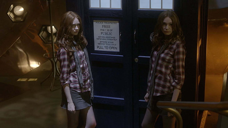 Doctor Who, TARDIS, Amy Pond, Karen Gillan, HD papel de parede