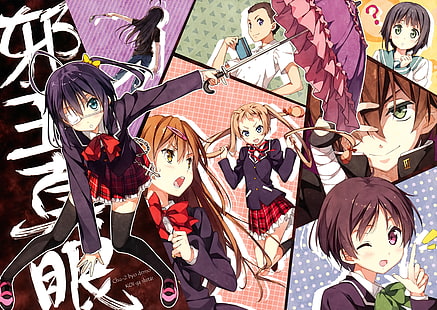 Chuunibyou demo Koi ga Shitai !, gadis-gadis anime, Kantoku, Takanashi Rikka, Wallpaper HD HD wallpaper