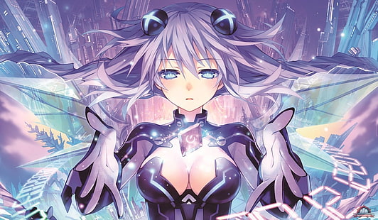 personnage d'anime féminin aux cheveux violets, Hyperdimension Neptunia, anime, anime girls, Purple Heart, Fond d'écran HD HD wallpaper