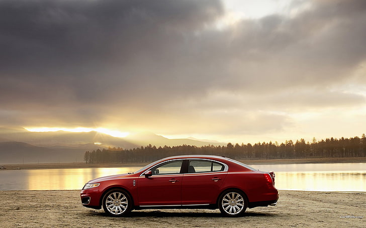 cars, lincoln mks, red, HD wallpaper