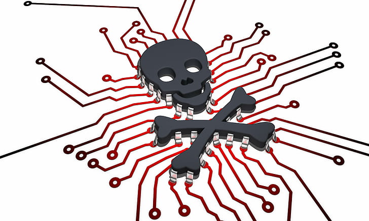 анархия, компьютер, кибер, темно, хакер, взлом, интернет, садик, череп, вирус, HD обои