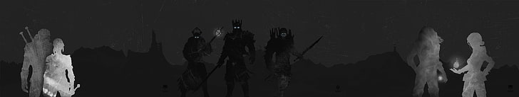 Ilustración de tres personajes de anime, The Witcher, The Witcher 3: Wild Hunt, Yennefer of Vengerberg, Triss Merigold, Geralt of Rivia, Cirilla Fiona Elen Riannon, videojuegos, Eredin, Fondo de pantalla HD