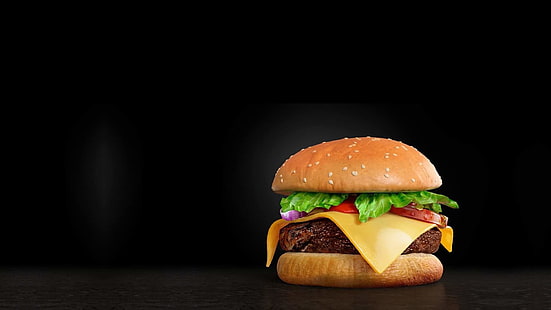 nourriture, minimalisme, art, Burger, Mendez Cakson, Fond d'écran HD HD wallpaper