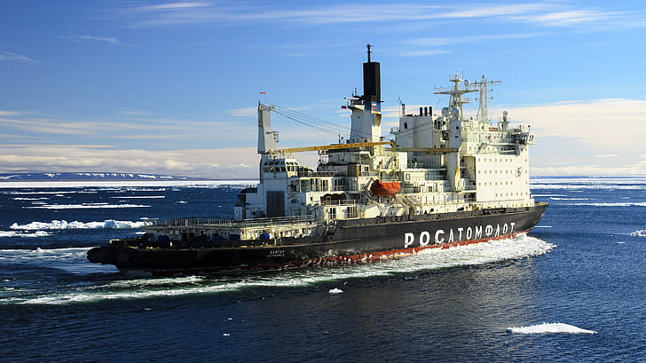 The ocean, Sea, Icebreaker, The ship, Russia, Atomflot, Nuclear-powered icebreaker, Rosatom, 