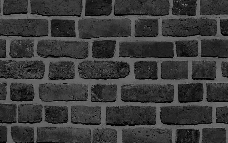 brick, texture, wall, bw, black, nature, pattern, HD wallpaper