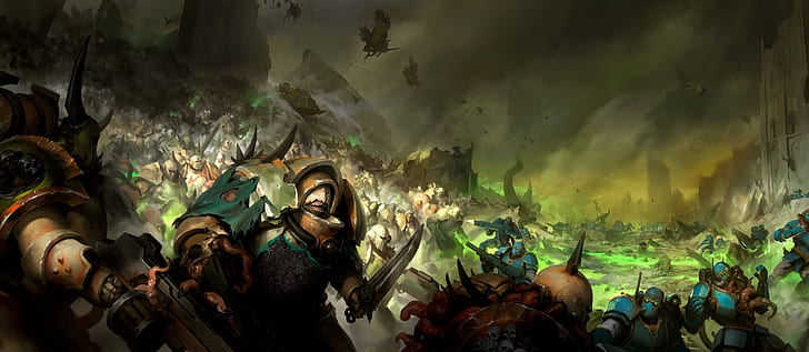 demon، chaos، Warhammer 40000، Death Guard، Plate، Nurgle، خلفية HD