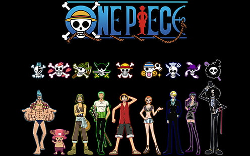 anime, Brook, Franky, Monkey D.Luffy, Nami, Nico Robin, One Piece, Roronoa Zoro, Sanji, Tony Tony Chopper, Usopp, Tapety HD HD wallpaper