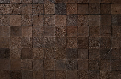 茶色のタイル、木、テクスチャ、パターン、効果、正方形の木、 HDデスクトップの壁紙 HD wallpaper