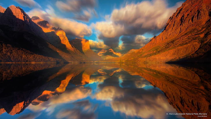 Danau St. Mary, Taman Nasional Gletser, Montana, Taman Nasional, Wallpaper HD