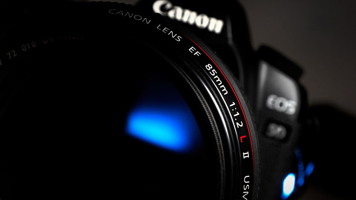 svart Canon EOS 5D, kamera, Canon, teknik, HD tapet