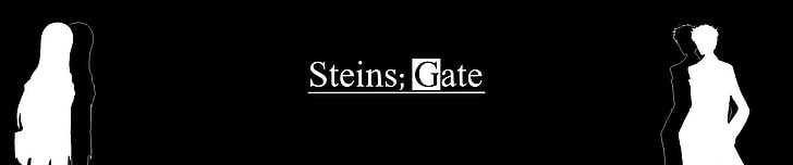 Steins;Texto do portão com preto como pano de fundo, anime, Steins; Gate, Okabe Rintarou, Makise Kurisu, tela tripla, HD papel de parede