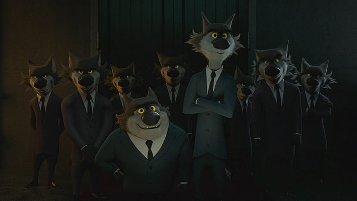 Rock Dog, Anthro, animals, wolf, 3D, cartoon, movies, suits, clothing, tie, gangsters, gangster, screen shot, screengrab, HD wallpaper