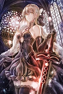 อะนิเมะ Fate series Fate/Stay Night fate/stay night: heaven's feel Fate/Grand Order ดาบ Artoria Pendragon Saber Alter สีบลอนด์ ผมยาว งานศิลปะ ศิลปะดิจิตอล ศิลปะแฟนซี, วอลล์เปเปอร์ HD HD wallpaper