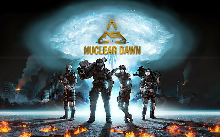 apocalyptic, dawn, fps, nuclear, nuclear dawn, real time, sci fi, shooter, strategy, HD wallpaper