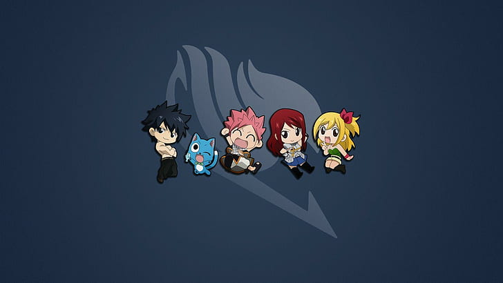 Śliczne postacie z Fairy Tail, obraz postaci z bajek, anime, 1920x1080, bajkowy ogon, Tapety HD