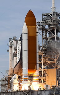 Transbordador espacial Atlantis, NASA, plataformas de lanzamiento, pantalla de retrato, Fondo de pantalla HD HD wallpaper