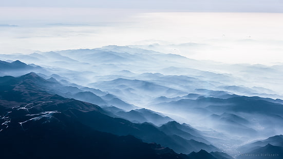 berg med dimma, berg, dimma, natur, HD tapet HD wallpaper