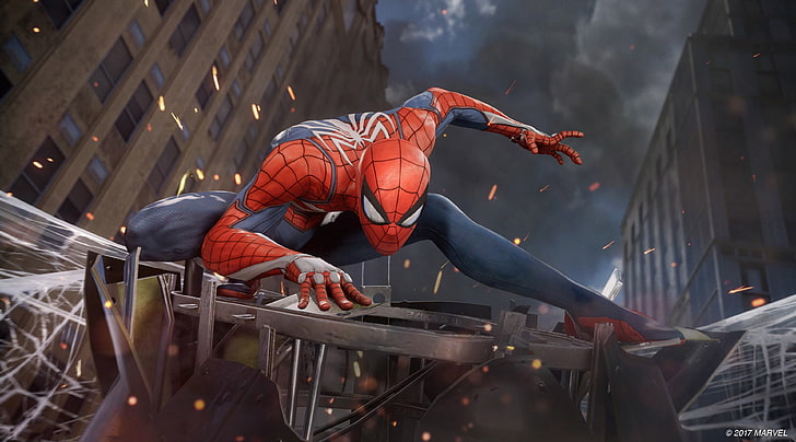 Wunder Spider-Man PS4 E3 2017, Wunder Spider-Manillustration, Spiele, andere Spiele, Superheld, Wunder, Spiderman, 2017, 2018, HD-Hintergrundbild