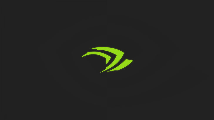 Nvidia, logo, simple, minimalism, gray, green, HD wallpaper