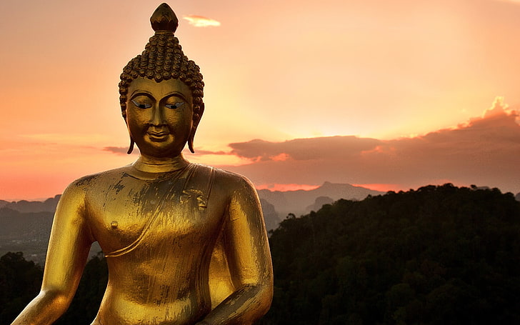 Lord Buda'nın altın Heykeli, Buda çelik heykeli, Tanrı, Lord Buda, altın, buda, heykeli, efendisi, HD masaüstü duvar kağıdı