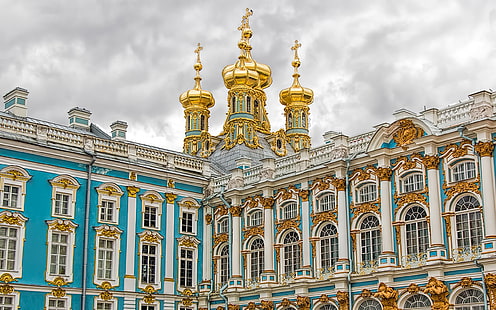 Русия Санкт Петербург Екатеринин дворец, HD тапет HD wallpaper