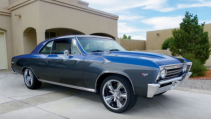 1967, blau, Chevelle, Chevrolet, geflammt, HD-Hintergrundbild