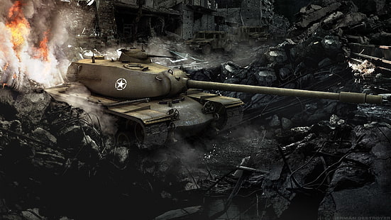 серый армейский танк обои, мир танков, t110e5, сша, bigworld, wot, HD обои HD wallpaper