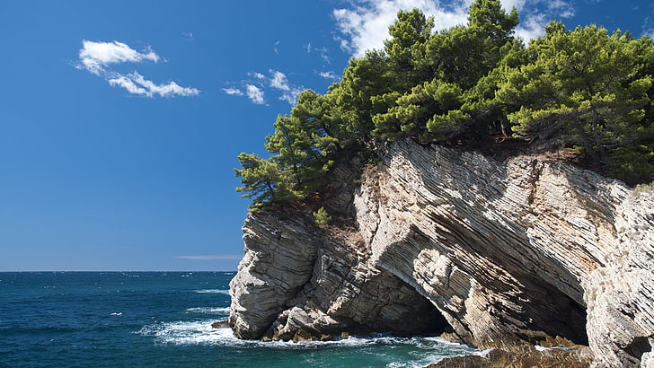 nature, sea, landscape, rock, coast, HD wallpaper
