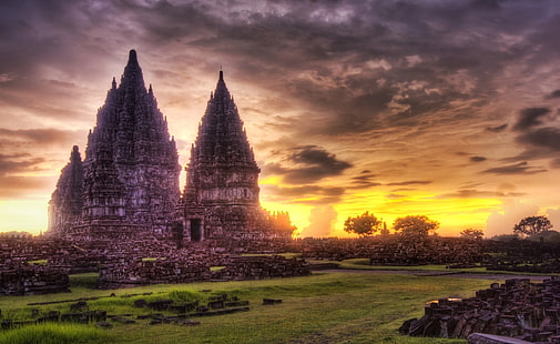 Le temple hindou perdu dans la brume de la jungle -..., Anchor Wat, Cambodge, Asie, Indonésie, perdu, jungle, brume, temple, hindou, Fond d'écran HD HD wallpaper