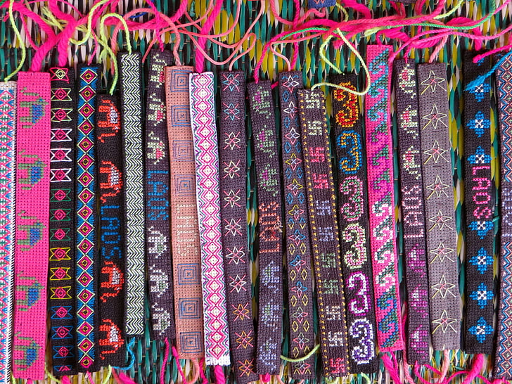 pulseiras, cor, colorido, artesanato, decoração, arte folclórica, mercado, rosa, HD papel de parede