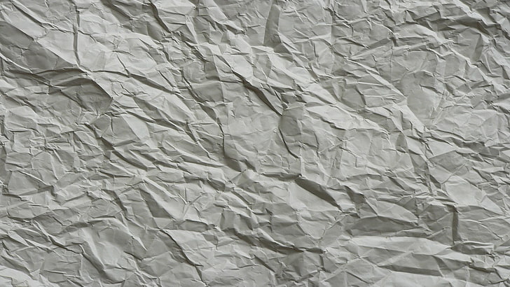 szaro-biały materac w kwiaty, pomarszczony papier, papier, Tapety HD