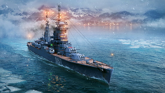 World of Warships, incrociatore di artiglieria, incrociatore leggero, incrociatore D. 68-bis Alexander Nevsky, Sfondo HD HD wallpaper