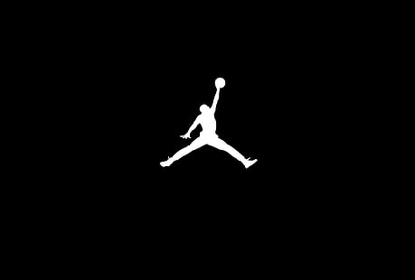 Michael Jordan, silhouette, basketball, simple background, celebrity, HD wallpaper HD wallpaper
