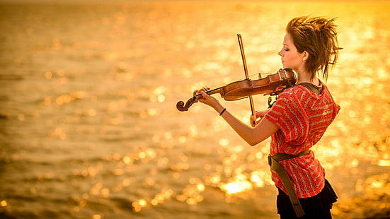 Lindsey Stirling, violín, mujer, celebridad, instrumento musical, Fondo de pantalla HD HD wallpaper