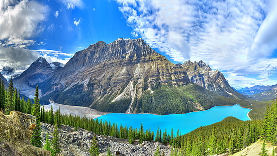 Peyto Lake Lago no parque nacional de Banff, em Alberta, Canadá Fotografia de paisagem 3840 × 2160, HD papel de parede HD wallpaper
