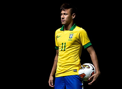 เสื้อโปโลสีเหลืองผู้ชาย, กีฬา, ฟุตบอล, ฟอร์ม, บราซิล, FC Barcelona, ​​Barca, Neymar, NIKE, Neymar da Silva Santos Junior, New Kit 13-14, วอลล์เปเปอร์ HD HD wallpaper