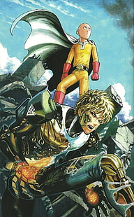 Poster One Punch Man, One-Punch Man, manga, Saitama, Genos, Wallpaper HD HD wallpaper
