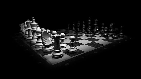 Schach, Monochrom, Bauern, Brettspiele, HD-Hintergrundbild HD wallpaper