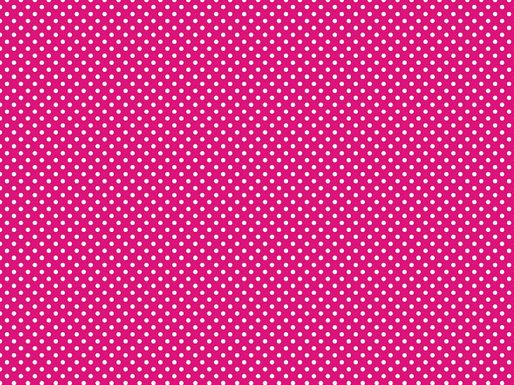 Точки, розовый фон, розовые и белые точки иллюстрации, точки, розовый фон, HD обои