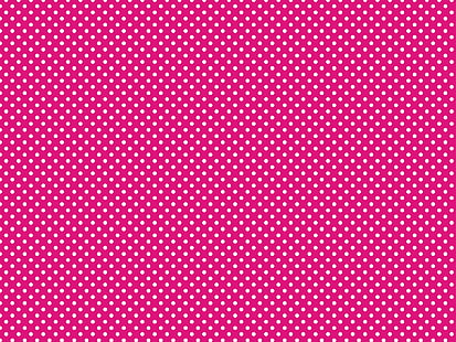 Prickar, rosa bakgrund, rosa och vita prickar illustration, prickar, rosa bakgrund, HD tapet HD wallpaper